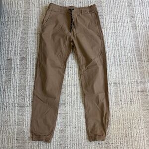 Charles and a Half Mens Khaki Tan Jogger Pants Size M Elastic Waist Drawstring